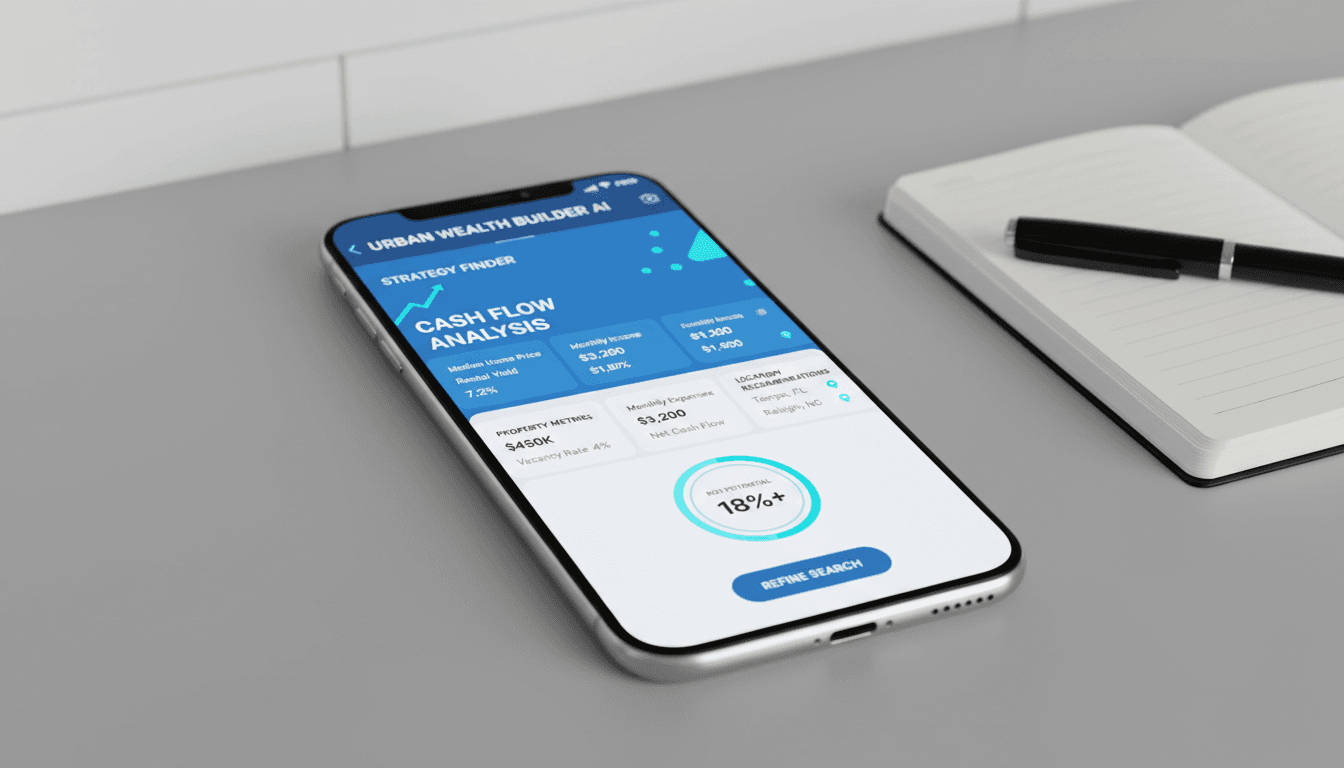 Mobile interface showing AI-powered real estate deal analysis and strategy recommendations